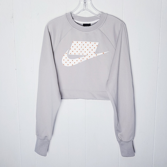 Nike NSW Blocked Logo Cropped Sweatshirt Women Size Medium - Picture 2 of 11